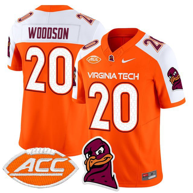 Caleb Woodson  #20 Virginia Tech Hokies 2026 Vapor Limited Orange Alternate - All Stitched