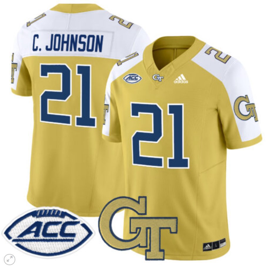 Calvin Johnson  #21 Georgia Tech Yellow Jackets Vapor Limited Football Gold Alternate