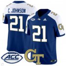 Calvin Johnson  #21 Georgia Tech Yellow Jackets Vapor Limited Football Navy Alternate