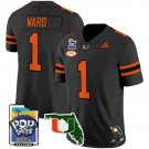 Cam Ward  #1 Miami Hurricanes 2026 PopTarts Bowl Patch Vapor Stitched Black