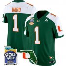 Cam Ward  #1 Miami Hurricanes 2026 PopTarts Bowl Patch Vapor Stitched Green Alternate