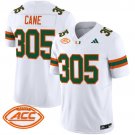 Cane  #305 Miami Hurricanes 2026 Vapor Football Limited White - All Stitched