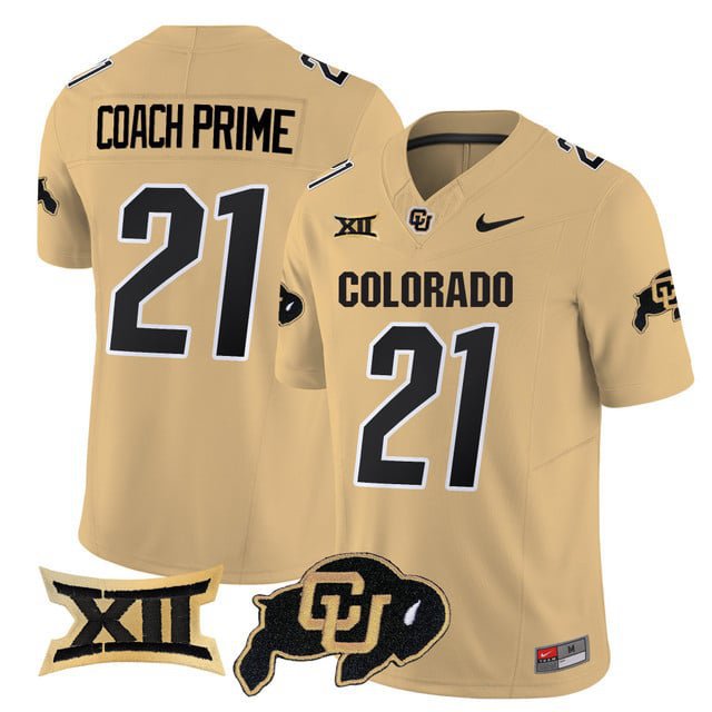 Coach Prime  #21 Colorado Buffaloes 2026 Vapor Football Limited Gold - All Stitched