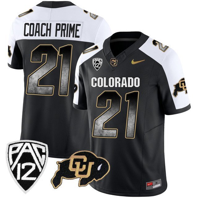 Coach Prime  #21 Colorado Buffaloes Arch Smoke Vapor Alternate - All Stitched