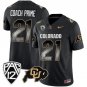 Coach Prime  #21 Colorado Buffaloes Arch Smoke Vapor Black - All Stitched