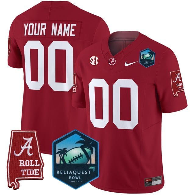 Custom Alabama Crimson Tide  2026 ReliaQuest Bowl Patch Vapor Stitched Crimson