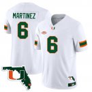Damien Martinez  #6 Miami Hurricanes Florida Map Patch Vapor Premier Limited Stitched White