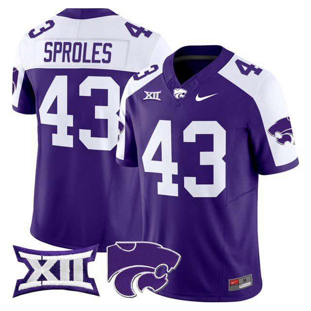 Darren Sproles  #43 Kansas State Wildcats 2026 Vapor Limited Stitched Purple Alternate