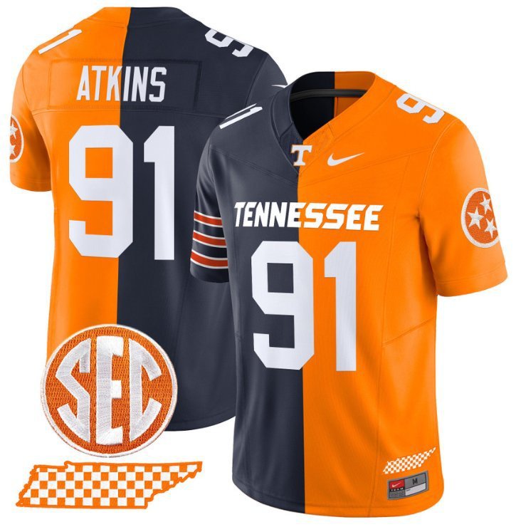 Doug Atkins  #91 Tennessee Volunteers Split Vapor Football Stitched
