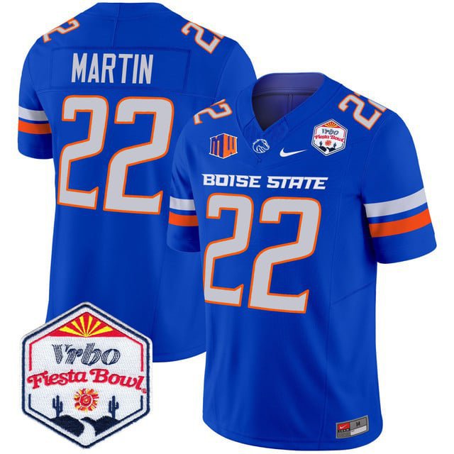 Doug Martin  #22 Boise State Broncos 2026 The Fiesta Bowl Patch Stitched Royal