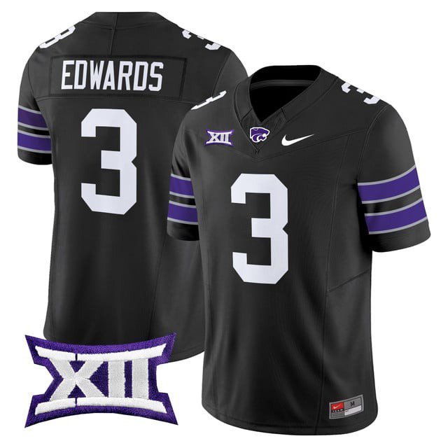 Dylan Edwards  #3 Kansas State Wildcats 2026 Vapor Football Limited Stitched Black