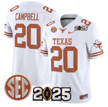 Earl Campbell  #20 Texas Longhorns 2026 CFP Final Patch White