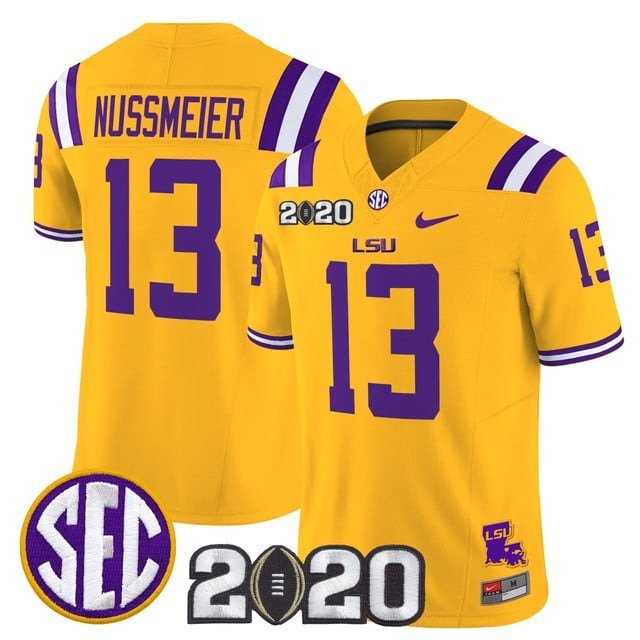 Garrett Nussmeier  #13 LSU Tigers 2020 National Champions Vapor Limited Stitched Gold