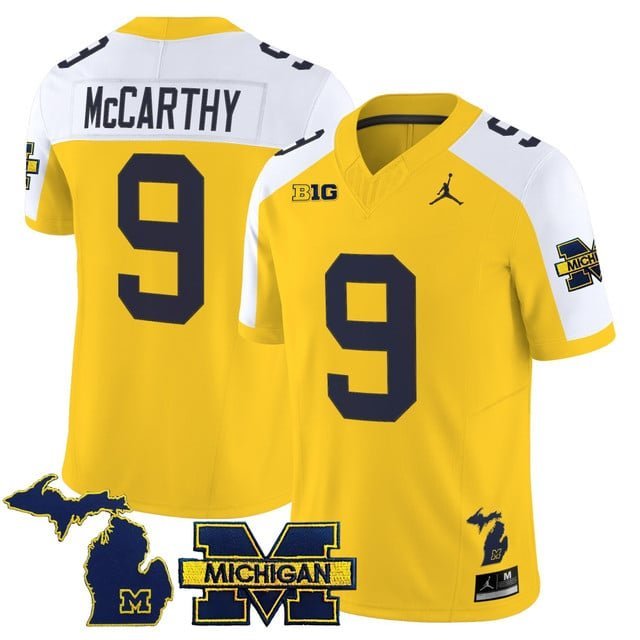 J.J. McCarthy  #9 Michigan Wolverines 2026 Vapor Limited Maize Alternate - All Stitched