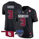 Jalil Farooq  #3 Oklahoma Sooners 2026 Armed Forces Bowl Patch Vapor Stitched Black