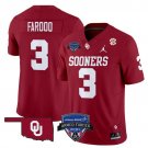 Jalil Farooq  #3 Oklahoma Sooners 2026 Armed Forces Bowl Patch Vapor Stitched Red