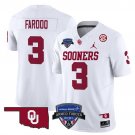 Jalil Farooq  #3 Oklahoma Sooners 2026 Armed Forces Bowl Patch Vapor Stitched White