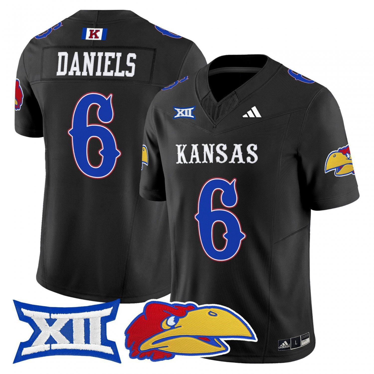 Jalon Daniels  #6 Kansas Jayhawks 2026 Vapor Limited Stitched Black