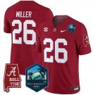 Jam Miller  #26 Alabama Crimson Tide 2026 ReliaQuest Bowl Patch Stitched Crimson