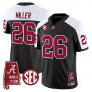 Jam Miller  #26 Alabama Crimson Tide Throwback Vapor Alabama Map Stitched Black Alternate