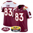 Jaylin Lane  #83 Virginia Tech Hokies 2026 Duke's Mayo Bowl Patch Stitched Maroon Alternate