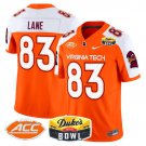 Jaylin Lane  #83 Virginia Tech Hokies 2026 Duke's Mayo Bowl Patch Stitched Orange Alternate