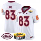 Jaylin Lane  #83 Virginia Tech Hokies 2026 Duke's Mayo Bowl Patch Stitched White