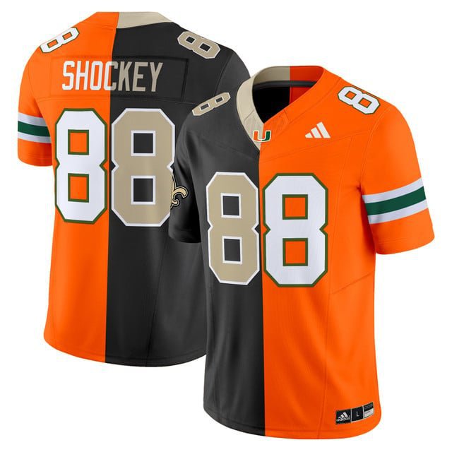 Jeremy Shockey (Saints)  #88 Miami Hurricanes Split Vapor Football Limited V2 - All Stitched