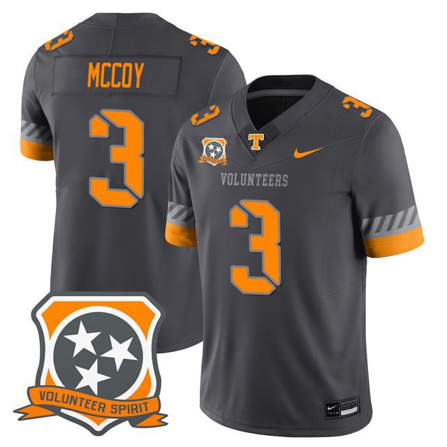 Jermod McCoy  #3 Tennessee Volunteers 2026 Spirit Vapor Football Stitched Smokey Gray