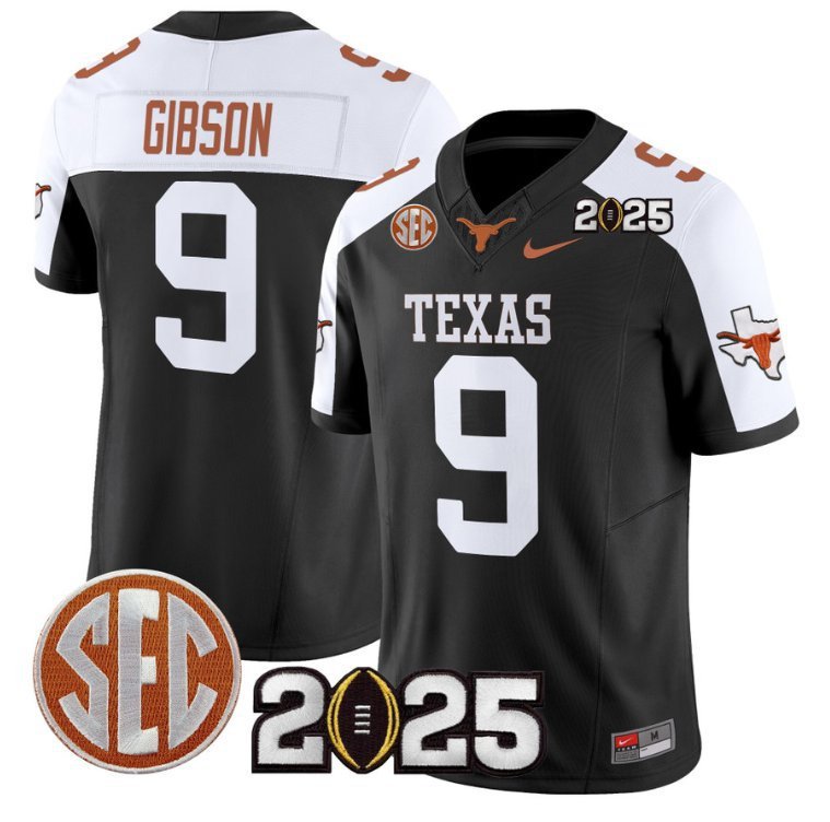Jerrick Gibson  #9 Texas Longhorns 2026 CFP Final Patch Black Alternate