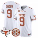 Jerrick Gibson  #9 Texas Longhorns 2026 State Map SEC Patch White