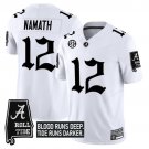 Joe Namath  #12 Alabama Crimson Tide Gothic Bama Blood Edition Vapor Stitched White