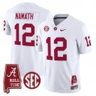 Joe Namath  #12 Alabama Crimson Tide Throwback Vapor Alabama Map Stitched White