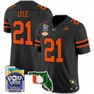 Jordan Lyle  #21 Miami Hurricanes 2026 PopTarts Bowl Patch Vapor Stitched Black