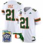 Jordan Lyle  #21 Miami Hurricanes 2026 PopTarts Bowl Patch Vapor Stitched White