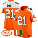 Jordan Lyle  #21 Miami Hurricanes 2026 Vapor Football Limited Orange Alternate - All Stitched