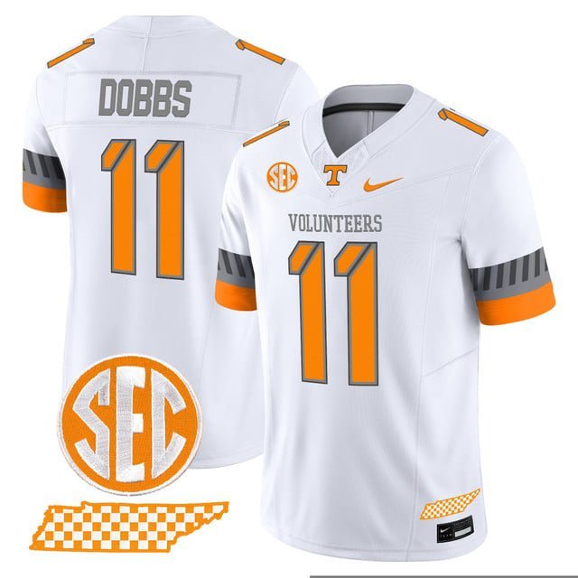 Joshua Dobbs  #11 Tennessee Volunteers 2026 Smokey Grey Series Vapor V2 Stitched White