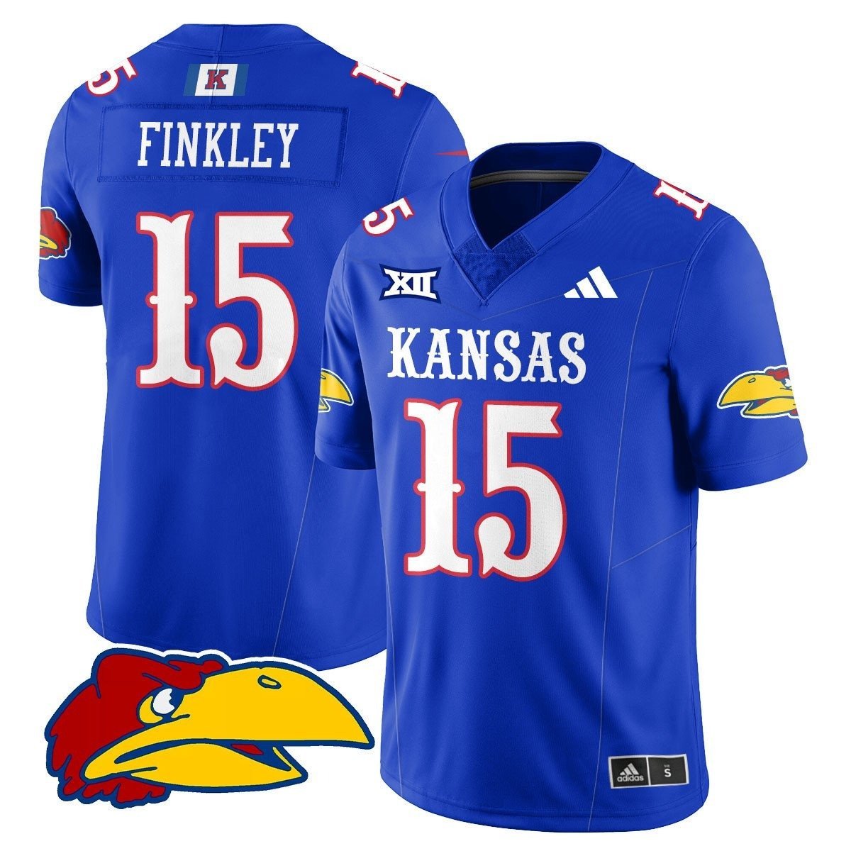 Justice Finkley  #15 Kansas Jayhawks Football 2026 Limited Royal - All Stitched