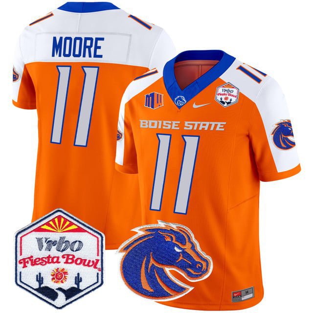 Kellen Moore  #11 Boise State Broncos 2026 The Fiesta Bowl Patch Stitched Orange Alternate