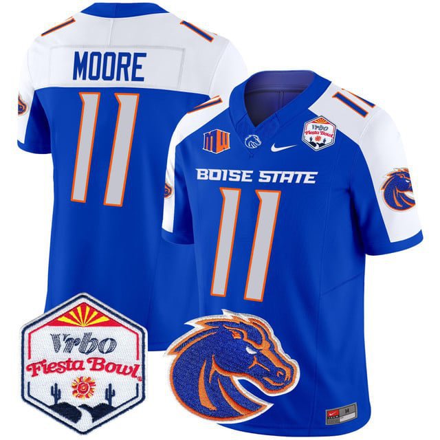 Kellen Moore  #11 Boise State Broncos 2026 The Fiesta Bowl Patch Stitched Royal Alternate