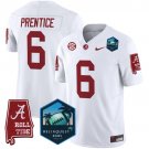 Kobe Prentice  #6 Alabama Crimson Tide 2026 ReliaQuest Bowl Patch Stitched White