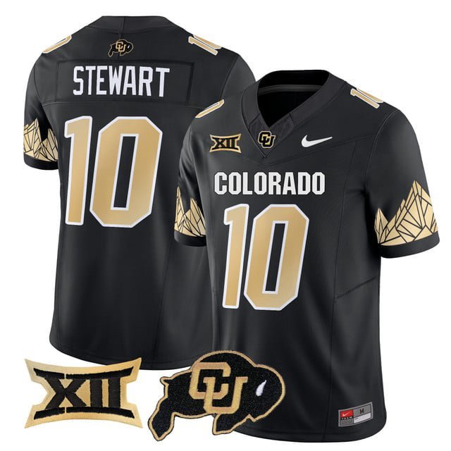 Kordell Stewart  #10 Colorado Buffaloes Vapor Limited V4 - Big 12 XII Patch Stitched Black