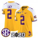 Kyren Lacy  #2 LSU Tigers 2020 National Champions Vapor Limited Stitched Gold Alternate