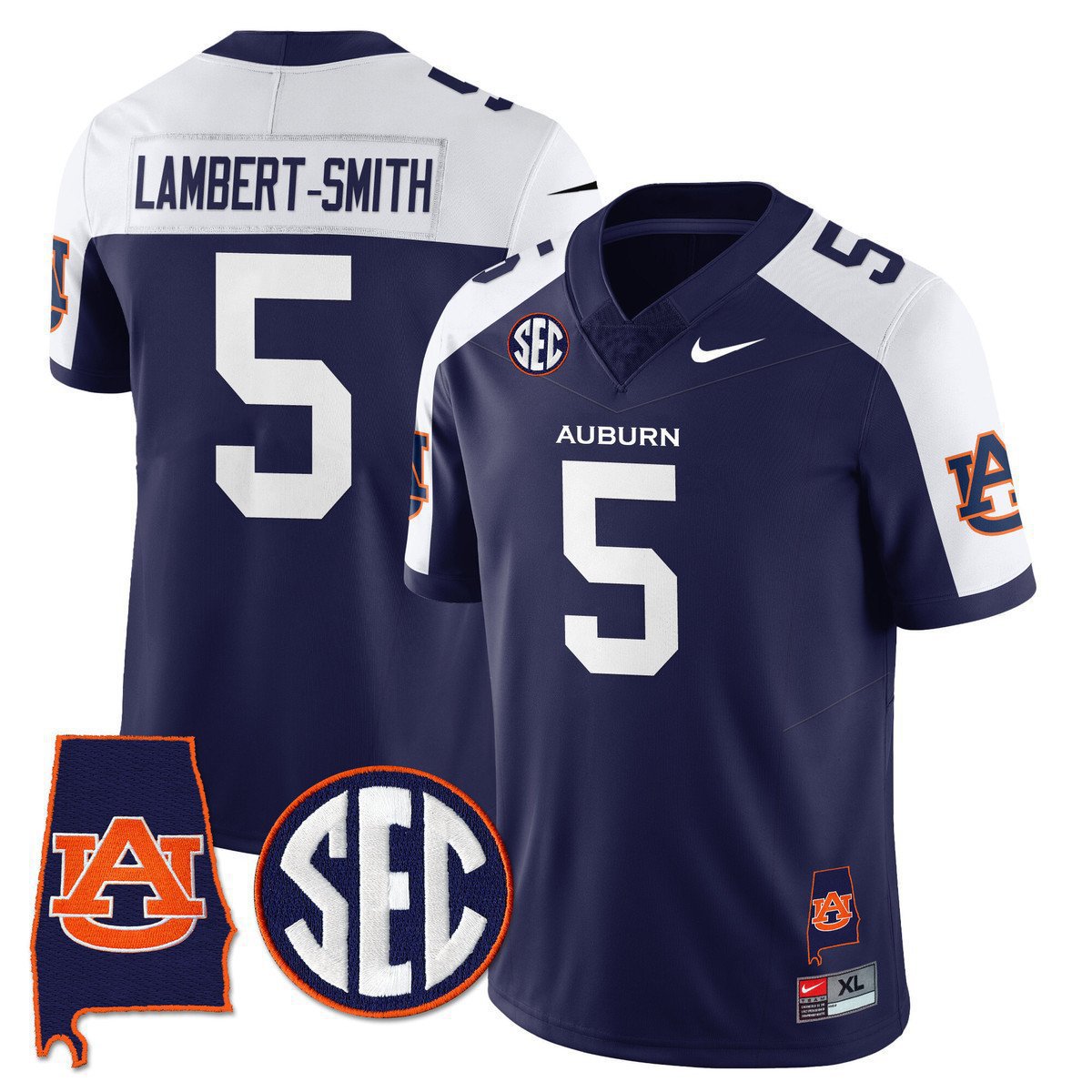 Lambert-Smith  #5 Auburn Tigers Alabama Patch Vapor Stitched Navy Alternate