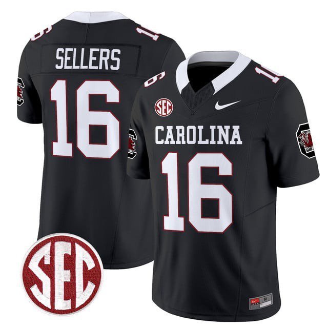 LaNorris Sellers  #16 South Carolina Gamecocks 1980 Throwback Rebrand 2026 Stitched Black