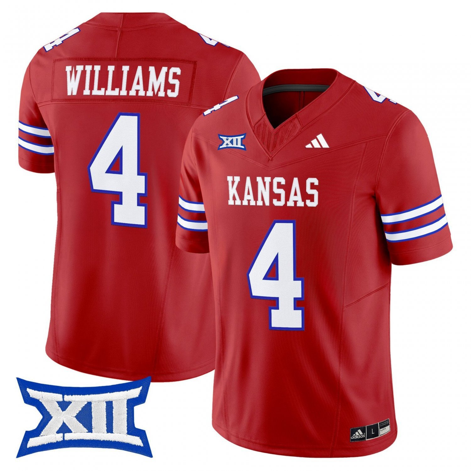 Leshon Williams  #4 Kansas Jayhawks 2026 Vapor Limited Stitched Red
