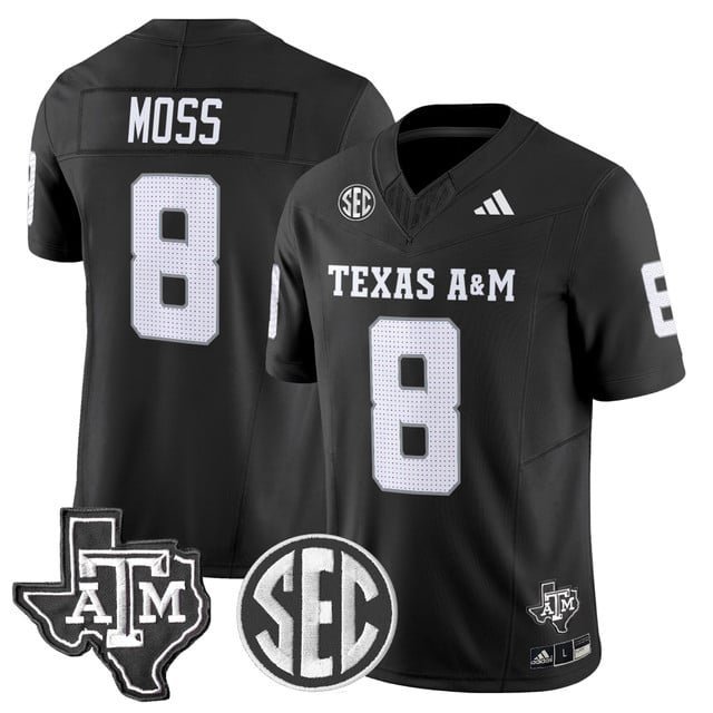 Le'Veon Moss  #8 Texas A&M Aggies 2026 Vapor Football Limited Black - All Stitched