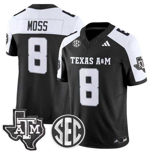 Le'Veon Moss  #8 Texas A&M Aggies 2026 Vapor Football Limited Black Alternate - All Stitched