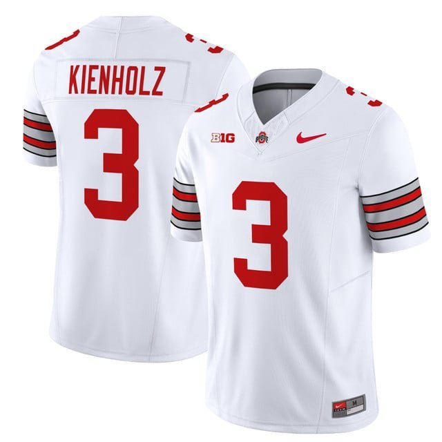 Lincoln Kienholz  #3 Ohio State Buckeyes Heritage Stripe 2026-2026 Vapor Stitched White