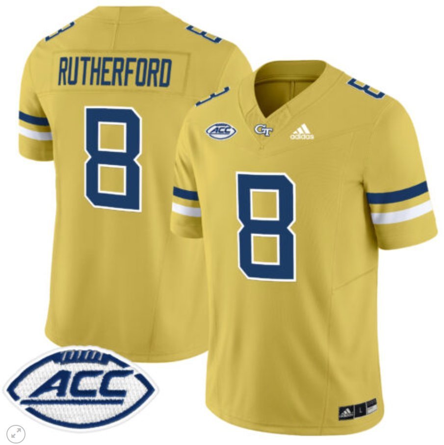 Malik Rutherford  #8 Georgia Tech Yellow Jackets Vapor Limited Football Gold